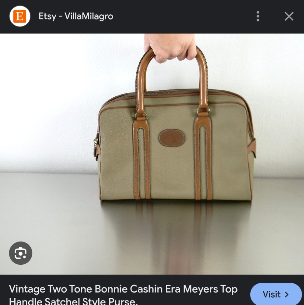 🫰🏼 Vintage Two Tone Bonnie Cashin Era Meyers Top Handle Satchel Style Purse